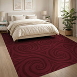 Crimson Swirl Geometric Area Rug