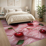 Cherry Delight Pink Shag Fruit Rug
