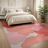 Abstract Cloudscape Area Rug in Red Pink