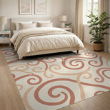 Pink Swirl Abstract Area Rug