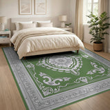 Ornate Green Persian Medallion Green Area Rug