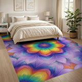 Rainbow Mandala Floral Area Rug