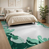 Green Abstract Swirl Area Rug
