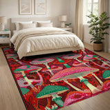 Psychedelic Mushroom Paradise Area Rug