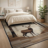 Southwestern Woodland Buck Deer Area Rug