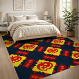 Jack-o-Lantern Geometric Diamond Area Rug