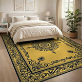 Traditional Persian Ornate Gold Mandala Persian Area Rug