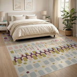 Modern Geometric Oval Multi-Color Area Rug