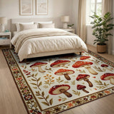 Red Mushroom Botanical Area Rug