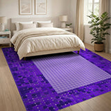 Purple Pixel Mosaic Geometric Area Rug