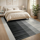 Geometric Modern Striped Modern Black White Striped Area Rug