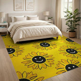 Smiling Sunflower Yellow Area Rug
