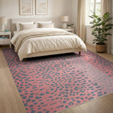 Ombre Pink Leopard Print Area Rug