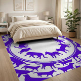 Purple Dog Silhouette Circle Area Rug
