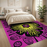 Vibrant Pink Mandala Sunburst Area Rug