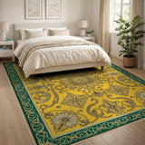 Golden Sunflower Baroque Area Rug