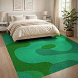 Green Vibrant Green Organic Shapes Area Rug