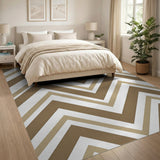 Brown and Tan Brown Tan Chevron Zigzag Area Rug