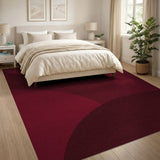 Maroon Overlapping Circles Geometric Area Rug