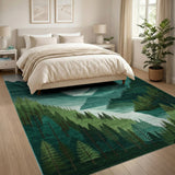 Serene Green Mountain Valley Area Rug