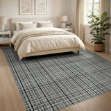 Black White Geometric Grid No. 24 Area Rug