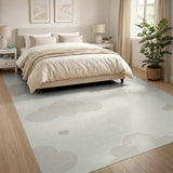 Whimsical Beige Clouds Hearts Area Rug