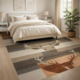 Geometric Deer Antler Area Rug