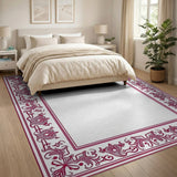 Traditional Persian Border Ornate Red Persian Border Area Rug