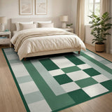 Green Geometric Plaid Area Rug