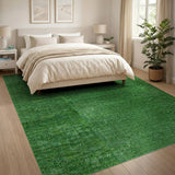 Lush Green Grass Texture Shag Rug