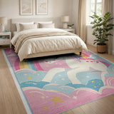 Magical Unicorn Rainbow Kids Area Rug