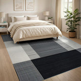 Stripe Bold Black White Geometric Stripe Area Rug