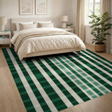 Geometric Modern Green Green Plaid Checkered Area Rug