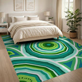 Vibrant Green Agate Geometric Area Rug