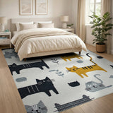 Whimsical Cartoon Cats Area Rug