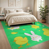 Cute Cartoon Bunny Chick Kids Area Rug