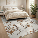 Floral Vintage Beige and Neutral Beige Floral Vintage Area Rug