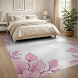 Elegant Pink Hibiscus Border Area Rug
