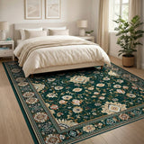 Emerald Green Traditional Persian Area Rug