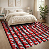Bold Red Zigzag Geometric Geometric Modern Area Rug