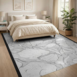 Ethereal Grey Abstract Organic Shapes Rug