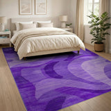 Purple Abstract Wave Area Rug
