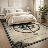 Vintage Compass Nautical Area Rug