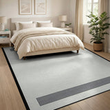 Black White Houndstooth Border Area Rug