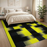 Bold Black Yellow Geometric Modern Rug