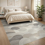 Beige Abstract Wave Cloud Rug
