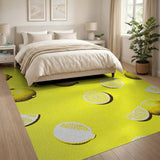 Sunny Lemon Slices Yellow Yellow Area Rug