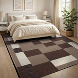 Brown and Tan Geometric Modern Modern Geometric Brown Tan Area Rug