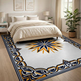 Navy Gold Starburst Persian Area Rug
