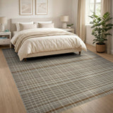 Rustic Farmhouse Beige and Neutral Beige Tan Striped Woven Area Rug